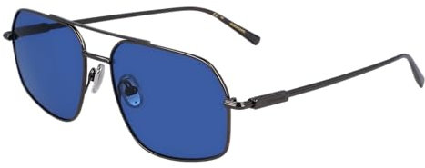 Salvatore Ferragamo SF313S 016 Dark Gun/Blue Sunglasses Man Metallo, Navigator, 58