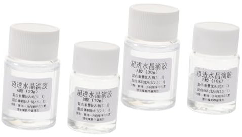 Healvian 4 Ensembles D'Adhésif En Résine Époxy Colle Époxy En 2 Parties Résine Époxy Transparente Époxy Bricolage Artisanal Époxy