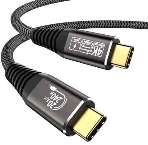 EUDOBEL USB C vers USB C 3.2 Gen2×2 Cabel,USB C Cable 20Gbps,Câble Charge Rapide USB C 240W,Câble USB C Vidéo 4K@60Hz Compatible avec Laptop,Mobiltelefon,Monitor,Switch,Kameras,USB-C-Geräte(0,5M)