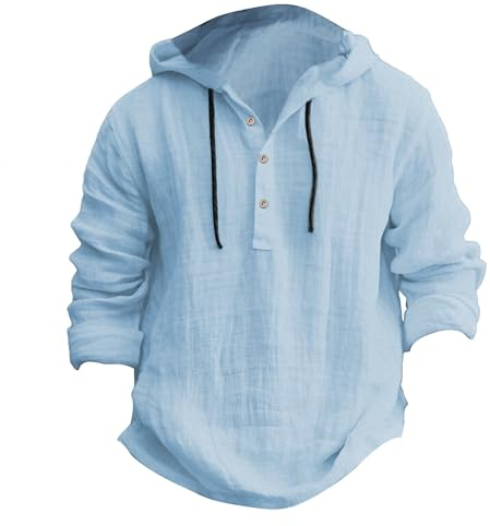 Kapuzenpullover Herren Baumwolle Pullover Dünner Baseball-Sweatshirt Langarm mit Knopf T-Shirt Hemden Tops Hoodie Mit Kapuze Knopfleiste