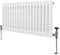 Radiador Tradicional Horizontal de 2 columnas 300mm x 832mm | Blanco | Acero | Montado en pared | Kit de fijación y soportes + Cepillo de limpieza GRATIS | Calefacción estufa calefactor