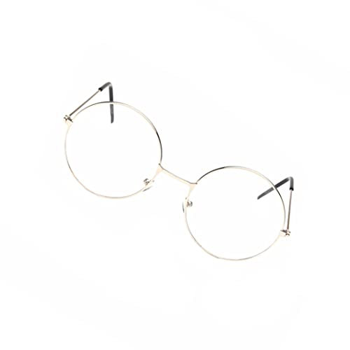 Hperu Unisex Round Glasses Vintage Metal Frame Eyeglasses Retro Clear Lens Eyewears Round glasses