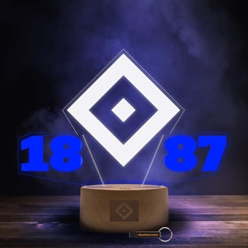 Hamburger SV HSV LED Licht 1887 Deko Lampe Fanartikel + FanEmotion Flaschenöffner