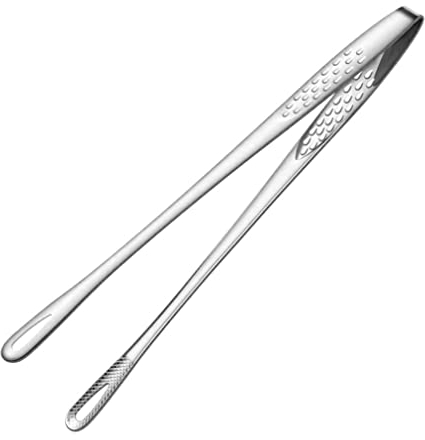 Barbecue Tongs Barbecue Long Grill Tweezers Stainless Steel Cooking Tongs Silver 24cm Long Grill Tweezers
