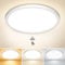 NIBSHOOM LED Deckenlampe mit Bewegungsmelder, 3000K/4000K/6500K 24W IP44 Wasserfest Deckenleuchte Innen, mit Radar Bewegungssensor und Dämmerungssensor Lampe für Flur Bad Treppe Balkon Garage, 30cm