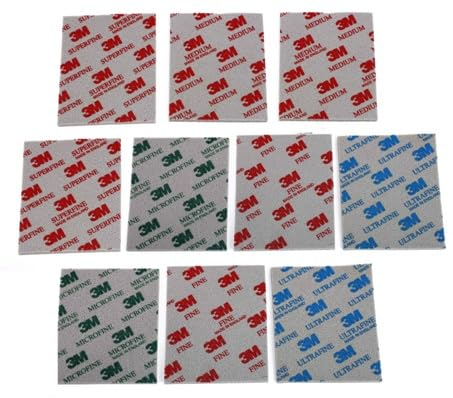 3M Soft Pads, 10 Stück, Schleifschwamm, Schleifpad, Schleifen und Polieren, Nass- oder Trockenschliff, Schaumstoff-Pads,waschbar und wiederverwendbar (Mix 10 Soft Pads)