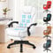 ELFORDSON Executive Office Chair with 8-point Massage Seat Heated, PC Desk Gaming Chair with Armrests Footrest High Back 150° Recliner Tilt Padded Swivel PU Leather, White