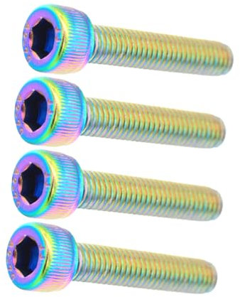 Anneome 4pièces Vis De Direction Acier Pour Vélo Couvercles De Guidon Accessoires De Vélo Pour Vtt Et Route Dazzling Color
