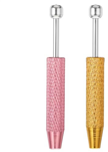 Teaaha 2 Stück Piercing Zange für Kugeln, Schmuck Pinzette, Piercing Aufdreher, Werkzeug für Piercing Ball Grabber, Schmuck, Diamanten, durchbohrte Kugeln (Hellgold, Rosa)