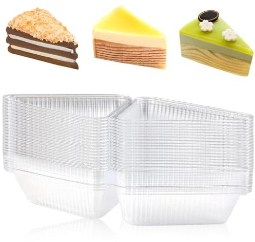 YqsIbth Cupcake Containers - 80PCS Clear Individual Slice Boxes for Cake, Muffins, Salad, Cheese