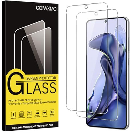 Coiwxmoi 2 Piezas Protector Pantalla Para Xiaomi 11T/Xiaomi 11T Pro 5G Cristal Templado Dureza 9H Antiarañazos Antihuellas Sin Burbujas Ultra HD Transparente Ultra Resistente Vidrio Película