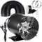 Hose Vary 150mm Lüftungsset Inline Rohrventilator, Metall Ventilator Kit mit Druckschalter, 2m Abluftschlauch, Klebeband für Badezimmer, Garage, Gewächshaus - Schwarz