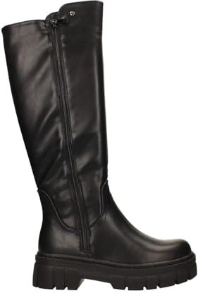 Stivali platform neri con suola in gomma, Tacco alto 5cm BLACK 37