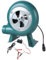 ZMYING 12 V Ventilator, leicht zu transportieren, mit Geschwindigkeitsregler, elektrischer Ventilator, einstellbare Geschwindigkeit, für Grill, Camping, Metallguss