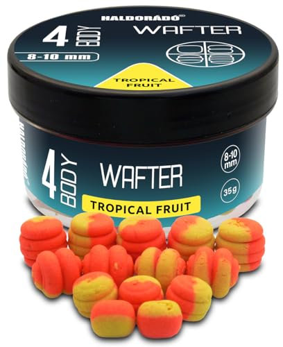 Haldorado 4 BODY Wafter Carp Fishing Bait, 4 Different Bait Shape, 8-10mm, Method or Traditional Fishing-Tropical Fruit Flavour