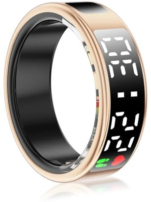 Smart Ring Health Tracker mit Display Screen & Touch Control, Fitness Tracker Health Ring für Frauen & Männer, Schlaf -Tracker, Mehrere Sportmodi, IP68 Water Proof, Schrittzähler