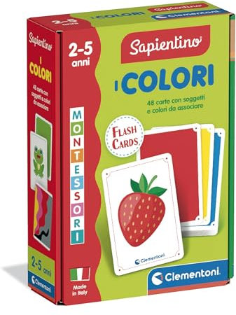Clementoni Sapientino Montessori - Farbkarten, Lernspiel Montessori Kinder 2 5 Jahre, Flashcards zum Lernen der Farben und ihrer Abstufungen, Made in Italy, italienische Sprache, 16836