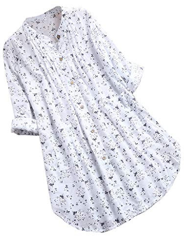 Femmes Blouses Coton Lin Col En V Chemise Chic Simple Haut Manche Longue Tops Tunique Robes Chemisier Rayé Solde Revers Coton Haut éLéGant Cardigan Ample Automne Printemps Bureau Travail Grande Taille