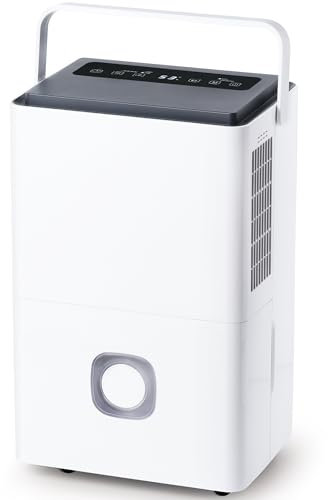 Megonia Elektrischer Luftentfeuchter für Haus: 65L/Tag, Automodus, 4.5L Wassertank mit Ablaufschlauch, Leise Raumentfeuchter für Keller, Büro, Schlafzimmer, Badezimmer, Wohnung, Küche bis 120m²
