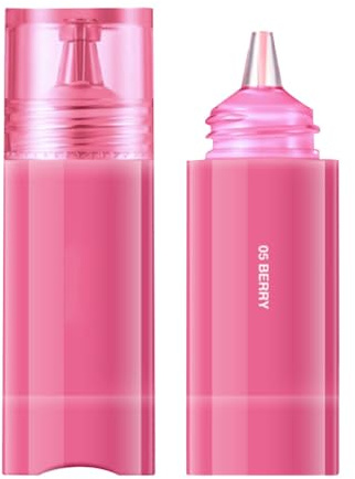 5 Colors Syrupy Cheek Blush Liquid, Dewy Finish And Hydrates All Day, Soft Velvet Texture Face Cheek Tint, Liquid Small Bottle Natural Makeup for Lip Cheek Use 7.5ml