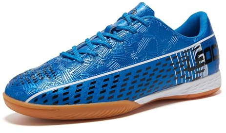 LEOCI Men's Indoor Soccer Shoes Athletic Women's Rubber Futsal Shoes for Trainer Flat Outsole Training