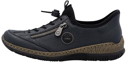Rieker Womens N3267-01 Ready 2 Go Black Slip On Casual Shoes (Navy, UK Footwear Size System, Adult, Women, Numeric, Medium