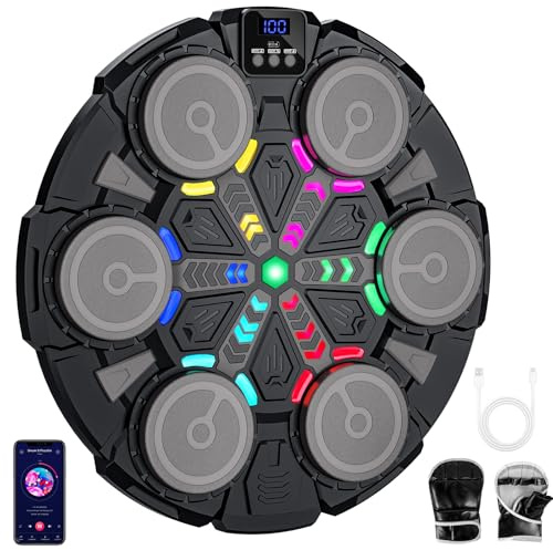 SWBSLL Music Boxing Machine für Kinder, 3 Spielmodi mit Punkteanzeige, Einstellbare Geschwindigkeit und Lautstärke, Kommt mit USB-Ladekabel, Handschuhen, Boxautomat, für Kinder ab 3 Jahren