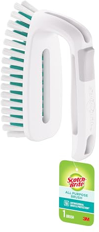 Scotch-Brite All Purpose Brush – Durable Bristles for Tile Floors, Walls, Shower Doors, Tubs & Bathroom Fixtures, Ergonomic Non-Slip Handle, Multi-Surface Cleaning Tool, Easy to Rinse & Store, 1 Count