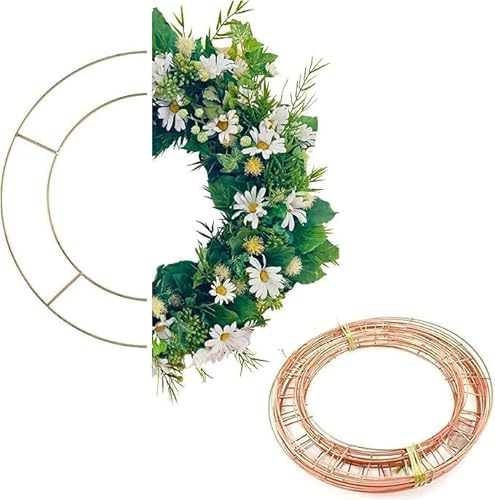Caliko 10 Pcs 14 Inch Wreath Ring, Metal Wire Wreath Frame for Wreath Making Supplies Floral Craft, DIYs & Front Door Decor| Wreath Base for New Year Birthday Valentines & Christmas Wreath Making Kit.