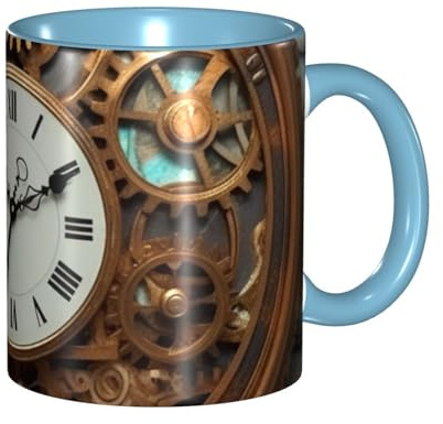 Tasse Rostige Steampunk-Uhr Tasse Aus Keramik Custom Text Magic Mug Hochwertige Für Büro Geschenke Freund Freundin 330Ml