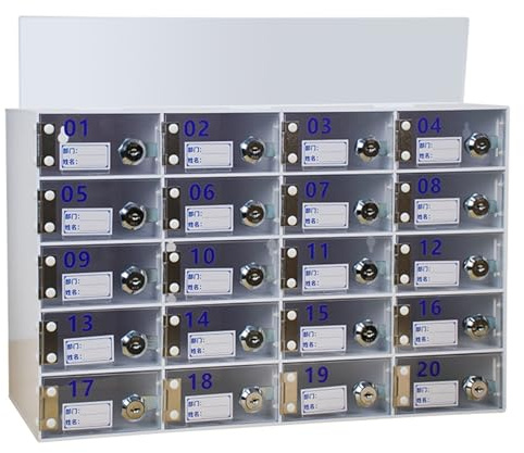 20-Bit-Handy-Tresor Für Schul- Und Büropersonal, Verdicktes Acrylglas + Transparente Tür