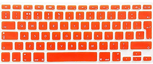 FINDING CASE EU/UK keyboard Cover for MacBook Pro 13/15 Inch with/without Retina Display& Macbook Pro 13/15 Inch with CD-Rom &Older MacBook Air 13 Inch A1466/A1369-Adhesive Keyboard Skin (Orange)