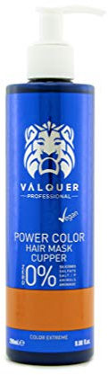 Valquer Power Color Maske vegane und silikonfreie Formulierung Verleiht dem Haar Farbe 290 ml kupfer