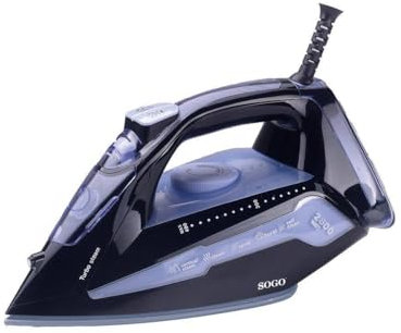 Sogo Plancha Multifunción Turbo Steam - 2800W de Potencia, Suela de Cerámica, Función Antical y Antigoteo, Ajuste de Temperatura, Golpe de Vapor 60g/min (SS-6330-L)