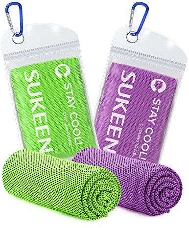 Sukeen Kühlhandtuch, Mikrofaser, 101,6 x 30,5 cm, weich, atmungsaktiv, kühlendes Handtuch für Yoga, Golf, Fitnessstudio, Camping, Laufen, Workout und weitere Aktivitäten
