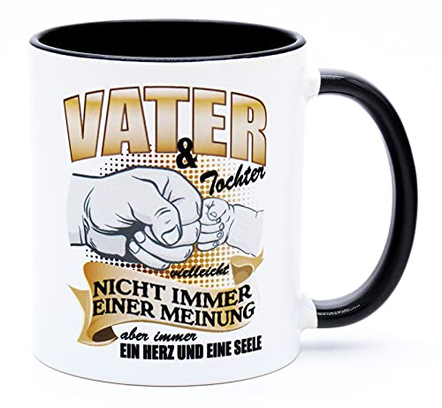 Vater und Tochter nicht immer einer Meinung Tasse Geschenk stolzer bester Papa Welt Geburtstag Geschenkidee Vatertagstasse Valentinstag Geburtstagsgeschenk Vatertagsgeschenk Ideen Keramik 330 ml