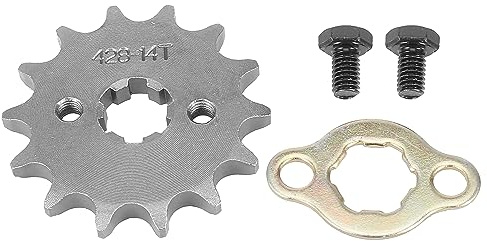 F FIERCE CYCLE 428 Kettenrad 14T 17mm Titan 1 Stück Für ATV UTV 110-160cc | 30mm Lochabstand, M6x1.0 Schrauben, 13.8x11x10mm Schraubengröße, 7x60mm Größe, Korrosionsbeständig, Wärmebeständig