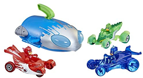 PJ Masks PJ Ultimate Adventure Set Vorschulspielzeug, Rakete HQ Spielset mit 3 Actionfiguren und 3 Fahrzeugen, ab 3 Jahren (Amazon Exclusive)