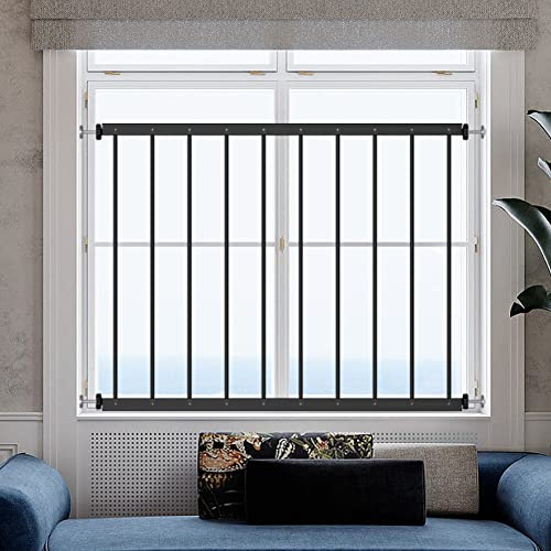 Fenstersicherung, Fairy Baby Fenstergitter Sicherheitsgitter Gitter, Ausziehbar, zur Montage in der Fensterlaibung (31.50 -36.22, Black)