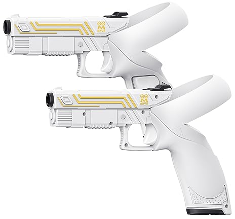AMVR VR Gun Stock Cover Kompatibel mit Oculus Quest 2 - Weighted Hard Grips für Meta Quest2 Controller Enhanced FPS Games Reality Holding Feels, Anti Slip Handle Shell Case Protector
