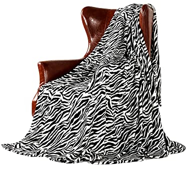 DREAMLANDING Decke für Sofa-230 x 260 cm Zebramuster-Kuscheldecke Flauschig weich, bunt, übergroß, dekorativ, ultraplüschig, kühldecke zum schlafen