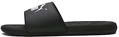 PUMA Unisex Cool Cat 2.0 Slide Sandal, Black White, 40.5 EU