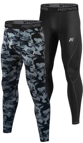 MEETWEE Men’s Thermal Underwear Long Johns, Thermal Leggings Warm Compression Tights Base Layer Bottom Sports Pants Trousers