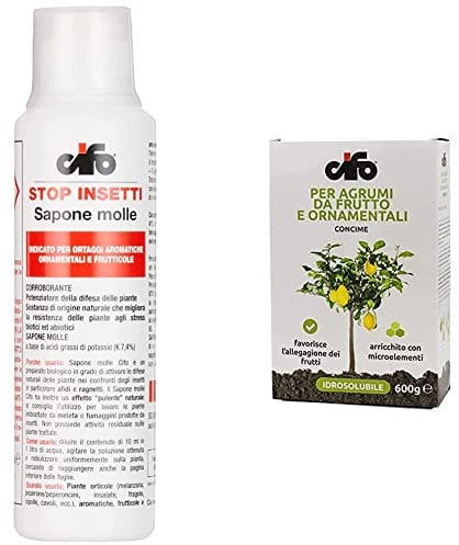 Cifo Sapone Molle - Barriera Naturale 200 ml & Concime idrosolubile per agrumi da frutto e ornamentali 600 g