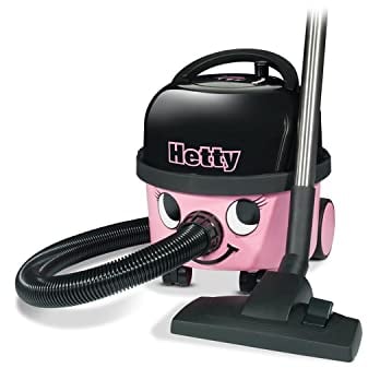 Numatic Hetty HET160T Turbo Cylinder Vacuum Cleaner, Compact 160 Vacuum, A Class - energy efficient A rated, TriTex filtration system with HepaFlo Bags, 10 Metre Cable, 620 W, 6 Litres, Pink (Renewed)