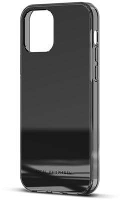 IDEAL OF SWEDEN Durchsichtige Handyhülle mit erhöhten Kanten und Nicht vergilbenden Materialien, fallgetesteter Schutz mit Spiegel Finish, kompatibel mit iPhone 12 und iPhone 12 Pro (Black Mirror)