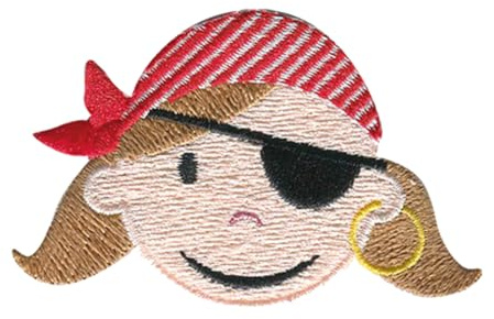 Catch the Patch Piratin Augenklappe Aufnäher zum Aufbügeln 6,9 x 4,6 cm Bügelbild für Kinder mit Karibik Schatz Vintage Original, Bügelpatch Patches Bügelflicken Kindergeburtstag