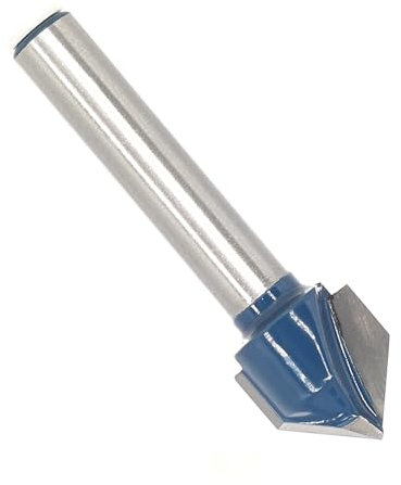 Akylin V-Groove Router Bit 1/4 Inch Shank, Carbide Tipped 45 Degree V Grooving Bits, 1/2 Cut Dia, 3D CNC Engraving/Carving Woodworking Milling Cutter - 6.35 * 12.7 * 13