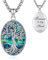 Eusense Medaillon Halskette 925 Sterling Silber Baum des Lebens Medaillon Anhänger Openable Medaillon für Bilder Foto Kette Schmuck Geschenk für Frauen Mädchen