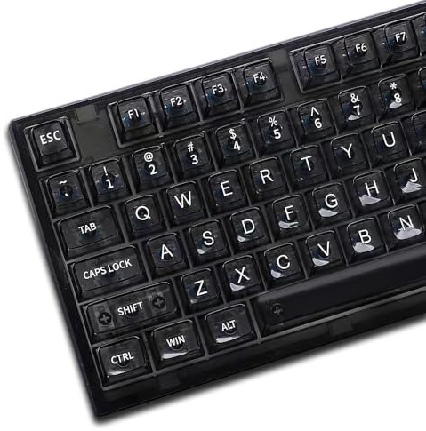 Elacgap Transparente Tastenkappen-Set mit 132 Tasten, CBSA-Profil, RGB-Beleuchtung, Mechanische Tastatur, PC-Material, Tastenkappen (transparent)